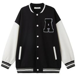 Jassen Baseball Jas Kinderen Meisjes Koreaanse Casual Losse Zak Brief Oversized Bomber Sweatshirt Uniform Streetwear Paar Tops 230829