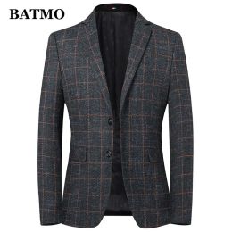 Vestes Batmo 2023 nouveauté haute qualité laine plaid jolie pochette hommes, hommes costumes vestes, vestes décontractée hommes 9837