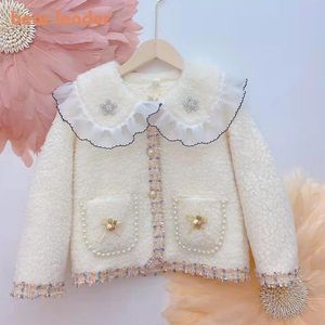 Jassen Bear Leader kinderen voor meisjes 2023 mode winter bontjas prinses stijl bovenkleding casual peuter herfstkleding 2 7T 231007