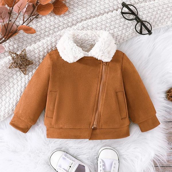 Vestes BeQeuewll enfant en bas âge garçon pour hiver veste à glissière décontracté à manches longues Cardigan manteau infantile bébé printemps automne vêtements d'extérieur