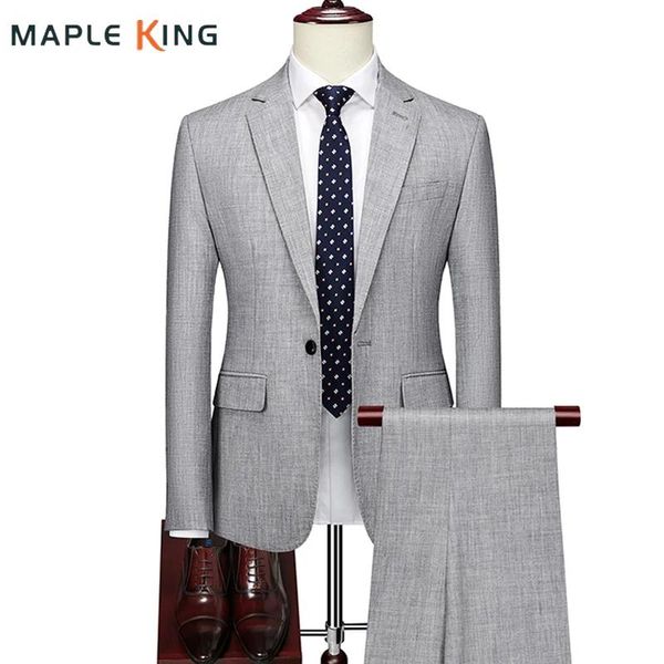 Vestes Meilleurs costumes de Mariage pour hommes manteau pantalon Design dernière marque Costard Homme Mariage affaires Social Blazer veste ensemble 2 pièces