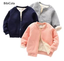 Jackets Bibicola Style Baby Toddler Infant Plus Fleece Winter Warm jas Outerwear jas Kinderen UniSix Slide Dikke jas 230310