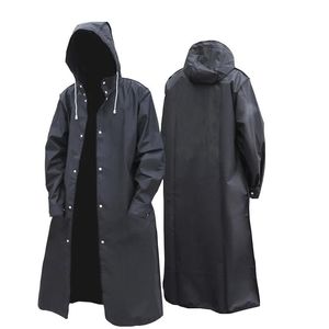 Vestes Black Fashion Adulte étanche étanche à impermétrie longue femme hommes manteau de pluie à capuche pour randonnée extérieure de la pêche de voyage