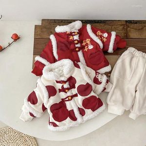 Vestes en coton pour bébés, vêtements sûrs et sains, manteau épais matelassé à fermeture éclair, vêtements de célébration de l'année, lit de bébé