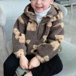 Jackets Boy Bear Fleece Kids Coats Fashion Children Outerwear Winter Spring Herfst 2024-A007