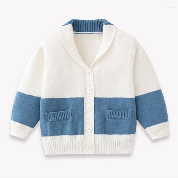 Vestes en tricot pour garçons et filles, pull décontracté, Cardigans d'automne, mode printemps, col en v, vêtements d'extérieur