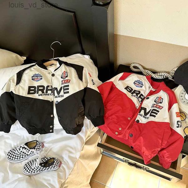 Chaquetas Niños Chaqueta de béisbol Primavera Otoño Nueva Ropa de motorista Ropa de bebé Ropa de niño Bordado Moda Ropa de calle para niños Ropa exterior T231204