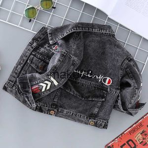 Jassen Jongens Denim Jas Modemerk Ontwerp Kinderen Meisjes Jean Jas Kinderen Lente Herfst Bovenkleding Jongens Sportkleding TZ332 J230728