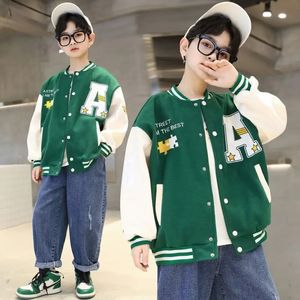 Jassen Jongens Harajuku Bomber Lente Herfst Jassen Oversized Paar Baseball Unisex Stijl Studenten Schooluniform Hiphop Varsity Outfits 231130