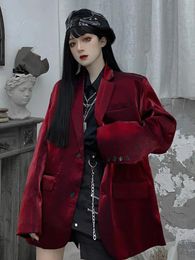 Jacken Bury Blazer Frauen Top Crimson Helle Seide Anzug Weiblichen Koreanischen Stil Persönlichkeit Western Modische Net Red Top Lose Jacke