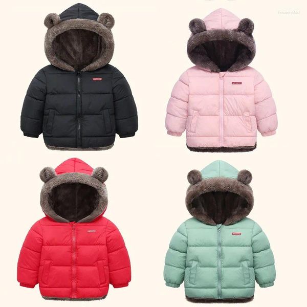 Chaquetas de cachemira para niños, abrigo de invierno grueso y cálido, chaqueta con cremallera para niños y niñas, abrigos con capucha para niños, prendas de vestir