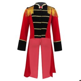 Jackets Child Kids Boys Circus Ringmaster Kostuum Halloween Performance Cosplay Party Up Lange Sleeves Stand Collar Tailcoat Dr Dh0ds