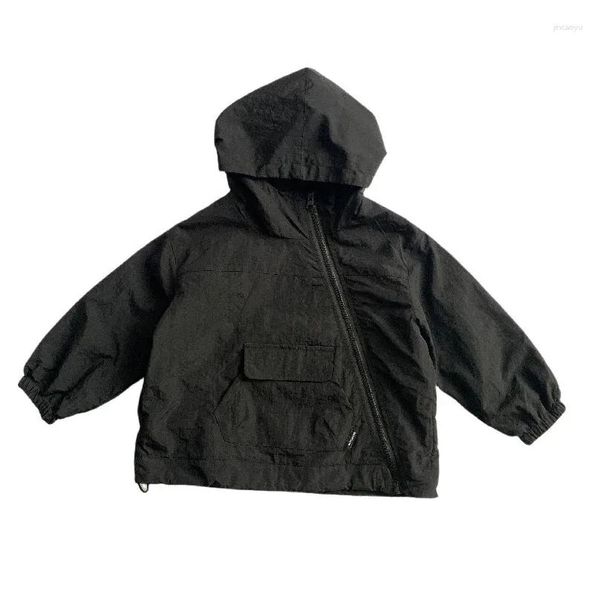 Vestes enfants automne manteau 2024 style coréen cool à la mode garçon noir foncé chapeau chaud top bébé vêtements confortables livraison directe enfant ot1Ih