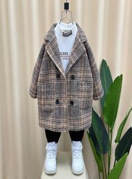 Vestes enfants vêtements tenues bébé garçons Plaid laine longs manteaux automne hiver coton rembourré épais chaud pardessus Kids4582129