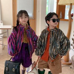 Vestes Enfants Vêtements Printemps Automne Enfants Veste Garçons et Filles Style Coréen Multicolore Coton Veste Épaisse Baseball Veste 230628