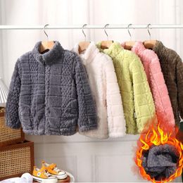 Vestes enfants manteaux chauds pour garçons vêtements d'extérieur pour filles épais adolescents grille veste 2023 automne hiver coupe-vent Style coréen