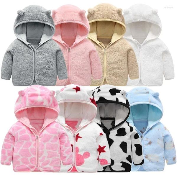 Chaquetas Chaqueta de franela para niños Ropa de otoño e invierno para bebés Ropa con capucha Ropa de abrigo para niños pequeños Ropa Abrigo cálido para niños de 1 a 5 años