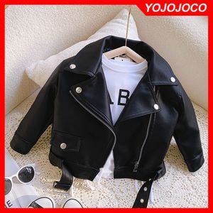 Jackets Children leather jackets 1 6Y spring autumn handsome boys and girls washed 230731