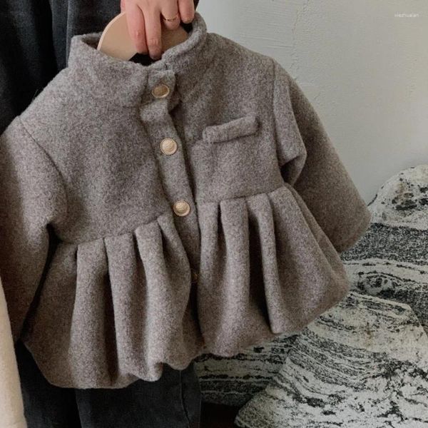 Chaquetas Ropa para niños Ropa de abrigo para niñas Moda de otoño Gama alta Suelta Color sólido Manga larga Top Tendencia