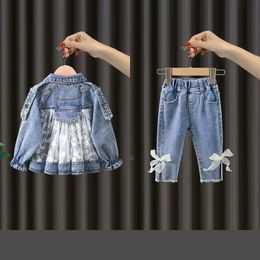 Jassen Kinderspijkerjassen Trench Jean Borduurjassen Meisjes Kinderkleding Baby Kanten jas Casual bovenkleding Lente Herfst 230830