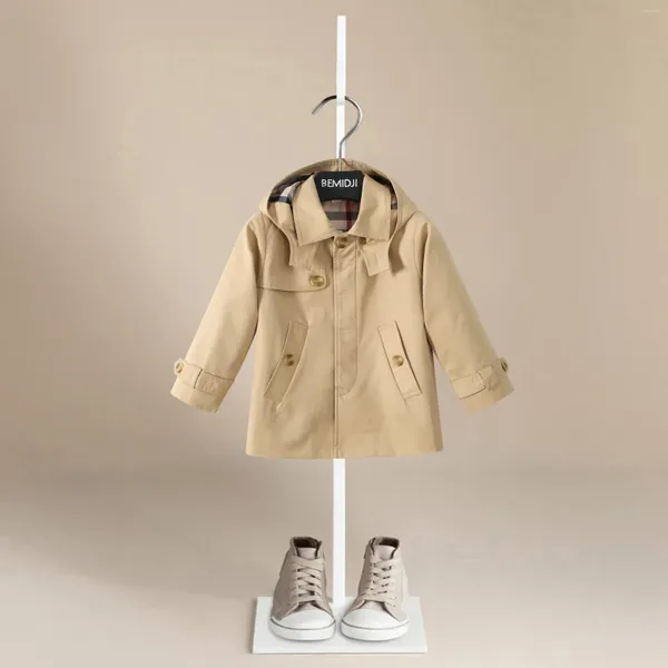 Jackets Chaqueta con capucha infantil 2-7y Autumn Boy's Windbreaker Capité sudadera con capucha para bebé ropa sólida