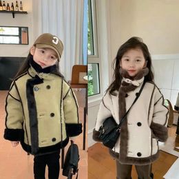 Jassen Kinderen Winter Pluche Jas Peuter Meisjes Suède Fluwelen Jas Jongens Parka's Koreaanse Stijl Baby Warm Kostuum XMP508 231123