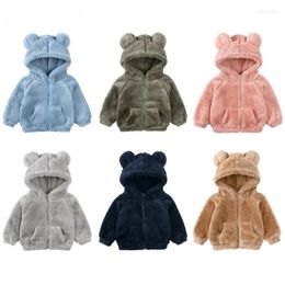 Vestes enfants chaud hiver vêtements à capuche vêtements enfant en bas âge bébé fille garçon polaire veste à capuche petits enfants Zip Up manteau sweat-shirt