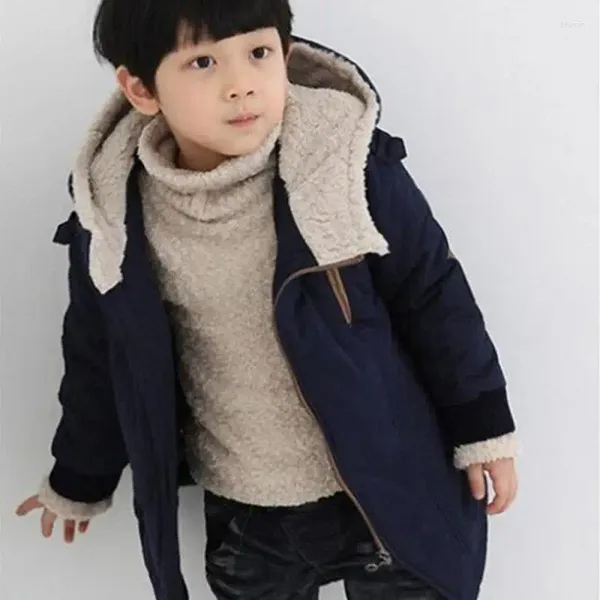 Chaquetas para niños Moda de invierno Ropa de abrigo gruesa para hombre Cortavientos Ropa de lana bereber gruesa y cálida Sudadera con capucha Parka