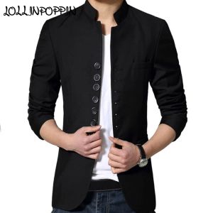 Jackets Estilo chino Mandarin Collar Suit Chaqueta Túnica de túnica Unida chaqueta de traje de túnica para hombres Collar de soporte