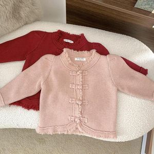 Vestes de noël pour bébés garçons et filles, manteau, pull, cardigan en tricot, glands, tricot, Style chinois, veste en coton