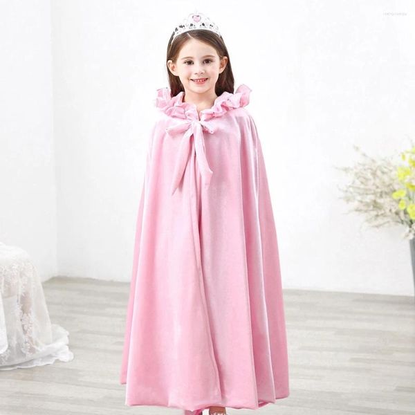 Vestes de Noël Petite Princesse Cape pour Filles Fantaisie Fée Cape Mignon À Capuchon Long Châle Halloween Costume Fête D'anniversaire Enfants Vêtements