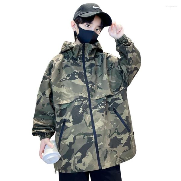 Vestes manteau pour garçon motif Camouflage garçons manteaux printemps automne vêtements d'extérieur enfants Style décontracté enfants vêtements 6 8 10 12 14