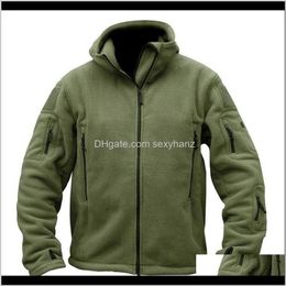 Vestes Manteaux Vêtements Vêtements Drop Delivery 2021 Hommes Automne Hiver Polaire Zipper Hoodies À Manches Longues Sweat À Capuche Survêtement Tactique