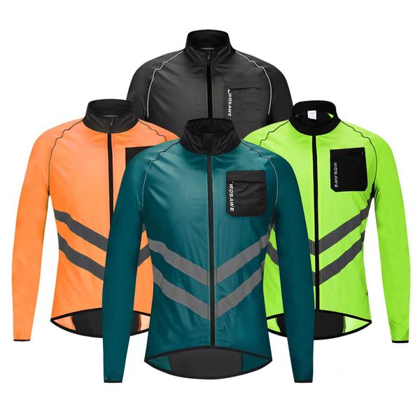 Veste de cyclisme WOSAWE réfléchissant coupe-vent hommes respirant vtt route VTT gilet sans manches sécurité sport coupe-vent costume