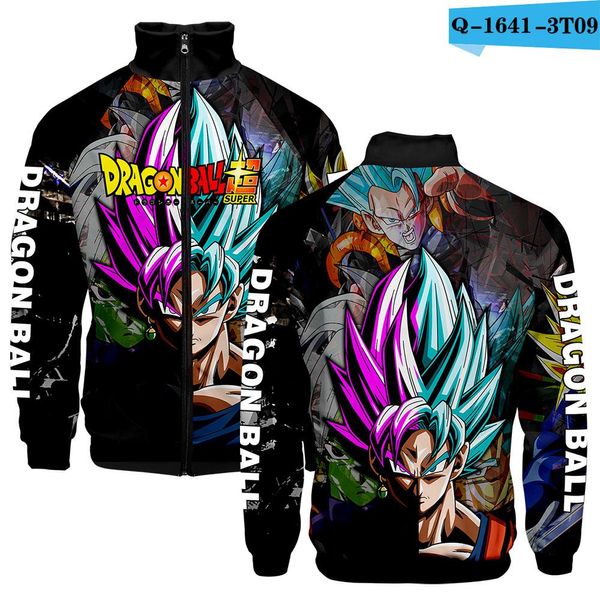 Vestes Dbz Anime 3d col montant veste hommes/femmes Haruku Hip Hop sweat à capuche décontracté Goku garçon fermeture éclair sweat manteau Cosplay vêtements