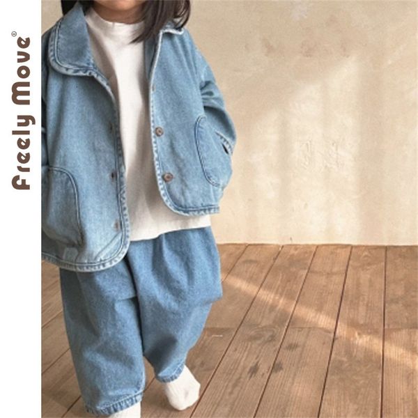 Vestes Denim Veste pour Garçons Enfants Vêtements Automne Bébé Filles Vêtements Survêtement De Mode Col Rabattu Jean Manteau 230728