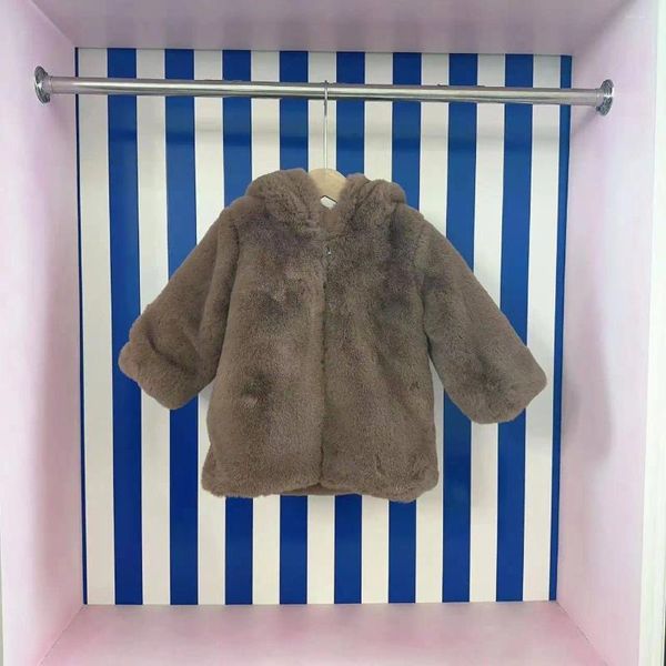 Chaquetas Diseñador Ropa exterior para niños 2023 Espesar Cálido Felpa Niñas Abrigos Moda Niños Sudaderas con capucha Invierno A prueba de viento Esquí Bebé Abrigo