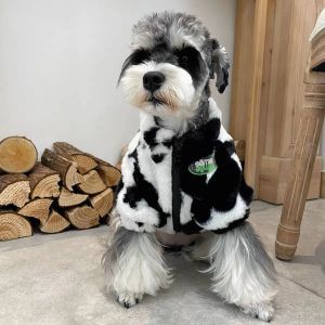 Vestes Designer Dog Vêtements d'hiver noir blanc poilu à l'automne manteau animal de compagnie