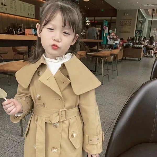 Vestes à Double boutonnage pour bébés filles et garçons, vêtements pour enfants, manteau Trench mi-long, anti-poussière pour printemps et automne