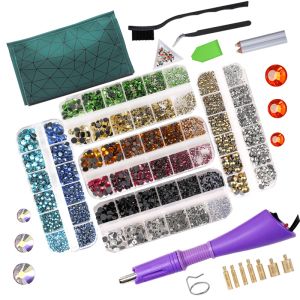 Jackets Eu/us 8800 pièces + outils Hot Fix Strass ensemble/verre de cristal Hotfix Strass Hotfix applicateur Ironon baguette Strass Rhinestone Set