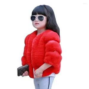 Vestes usine de gros filles vêtements d'hiver Enfants Furry rex bébé princesse épaississante