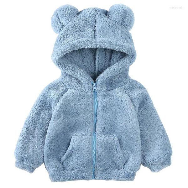 Chaquetas Otoño Invierno para niños y niñas, abrigo coreano bonito de lana cálido y grueso con capucha para niños pequeños, ropa para niños, ropa para bebés BC2453-1