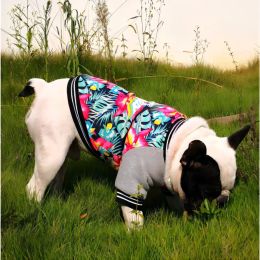 Vestes Manteau fantaisie pour chien, vêtements hawaïens pour animaux de compagnie, veste chaude rembourrée en coton, imprimé floral, automne, hiver, taille Plus, nouveau