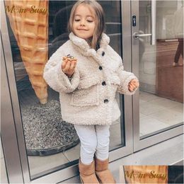 Vestes Mode bébé fille garçon veste d'hiver épaisse laine d'agneau infantile enfant en bas âge enfant chaud mouton comme manteau vêtements d'extérieur coton 18Y 221121 goutte Othmc