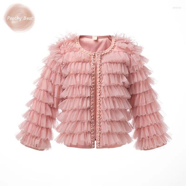 Chaquetas de moda para niña, chaqueta de princesa para niño pequeño, abrigo de tul Peral, prendas de vestir de manga larga, ropa de primavera, Otoño e Invierno de 1 a 12 años