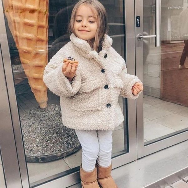 Vestes Mode bébé filles garçon hiver veste chaude Villus épais laine d'agneau infantile enfant en bas âge enfants mouton comme manteau vêtements d'extérieur coton 1-7Y