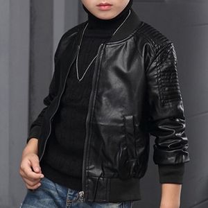 Chaquetas moda niño prendas de vestir exteriores primavera otoño PU chaqueta niños cálido Simier abrigo para abrigo 230726