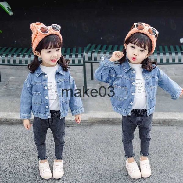 Vestes De Mode De Bande Dessinée Belle Bébé Filles Denim Vestes Printemps Solide Manteau Automne Enfants Survêtement Enfants Tenues 113 Ans XMP34 J230728