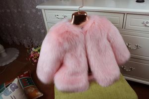 Vestes Fashion Children Baby Kids Girl Faux Fur Coat Outwear Little Long Man Sleeve Veste d'hiver épais d'hiver