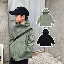 Jackets Fashion Children S Clothing Boy Cotton Trench Hooded Coat Long Style Koreaanse Casual Autumn Spring Streetwea Jacket Wind Breaker 221010